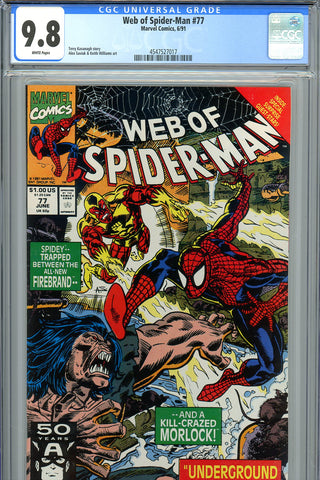 Web of Spider-Man #77 CGC 9.8  HIGHEST GRADED  1st appearance of Firebrand