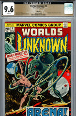 Worlds Unknown #4 CGC 9.6 - adaptation of "Arena" PEDIGREE - SOLD!