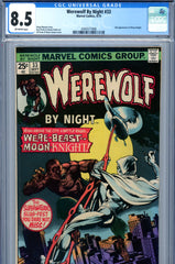 Werewolf By Night #33 CGC graded 8.5 second appearance of Moon Knight - SOLD!