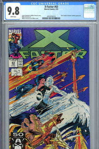 X-Factor #63 CGC 9.8 - Whilce Portacio story, cover and art  HIGHEST GRADED