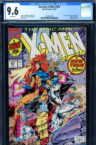 Uncanny X-Men #281 CGC graded 9.6 - new X-Men team - 1st Trevor Fitzroy
