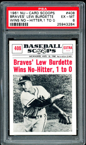 1961 (408) Nu-Cards Baseball Scoops PSA GRADED 6 - SOLD!