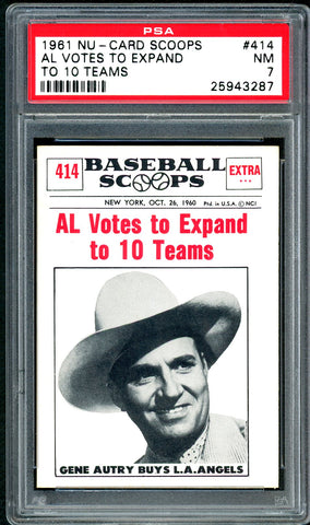 1961 (414) Nu-Cards Baseball Scoops PSA GRADED 7 - SOLD!
