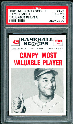 1961 (429) Nu-Cards Baseball Scoops PSA GRADED 6 - SOLD!