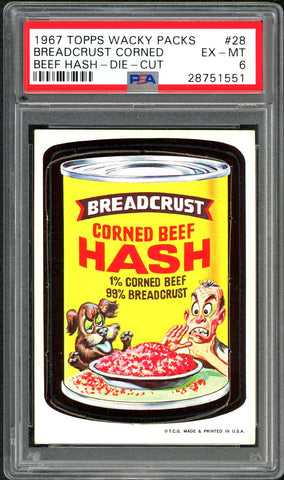 1967 Topps Wacky Packs Die-Cut #28 PSA GRADED 6 - SOLD!