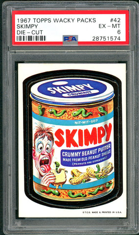 1967 Topps Wacky Packs Die-Cut #42 PSA GRADED 6 - SOLD!