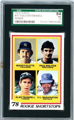1978 Topps SGC GRADED 84  Molitor/Trammell  Rookie SOLD!