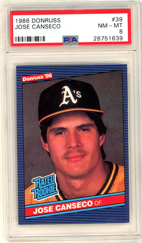 1986 Fleer PSA GRADED 8 - Jose Canseco - SOLD!