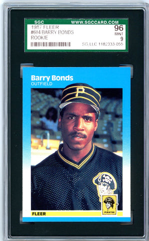 1987 Fleer SGC GRADED 96 - Barry Bonds SOLD!