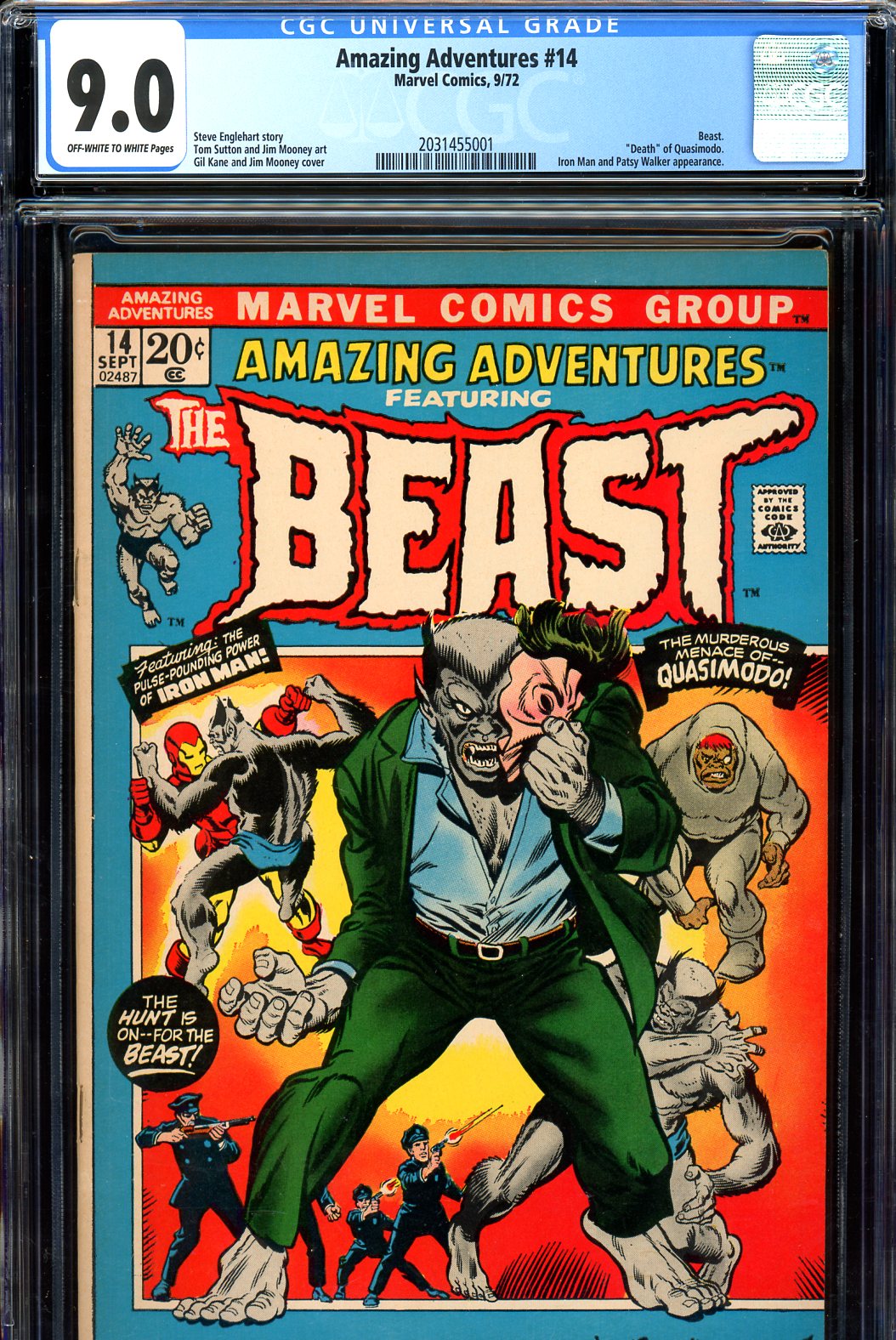 Cedar Chest Comics - Amazing Adventures #14 CGC graded 9.0 death 