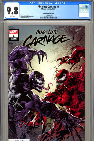 Absolute Carnage #1 CGC graded 9.8 Deodato Variant HG - SOLD!