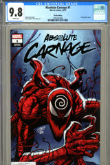 Absolute Carnage #1 CGC graded 9.8 Lim Variant Cover HIGHEST GRADED - SOLD!
