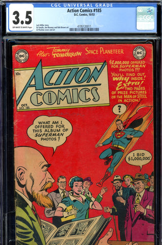 Action Comics #185 CGC graded 3.5 Plastino cover/art