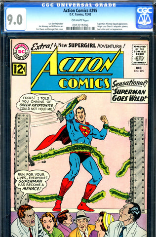 Action Comics #295 CGC graded 9.0 - Lex Luthor appearance SOLD!