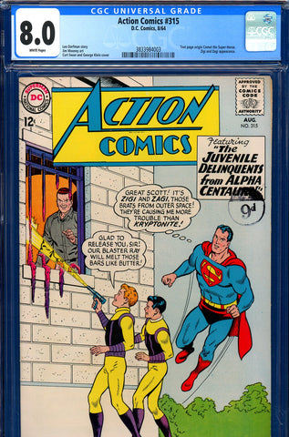 Action Comics #315 CGC graded 8.0 first Zigi and Zagi - SOLD!