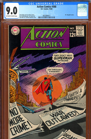 Action Comics #368 CGC graded 9.0 Swan/Abel art - SOLD!