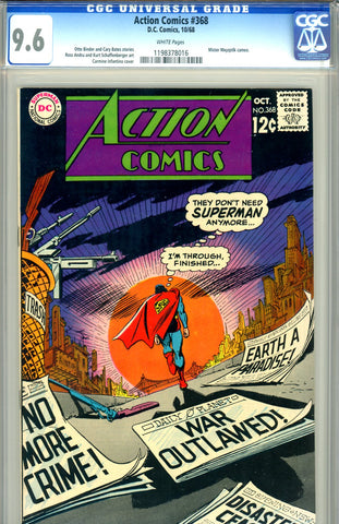 Action Comics #368 CGC graded 9.6  white pages SOLD!