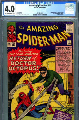 Amazing Spider-Man #011 CGC graded 4.0 2nd appearance of Doctor Octopus - SOLD!