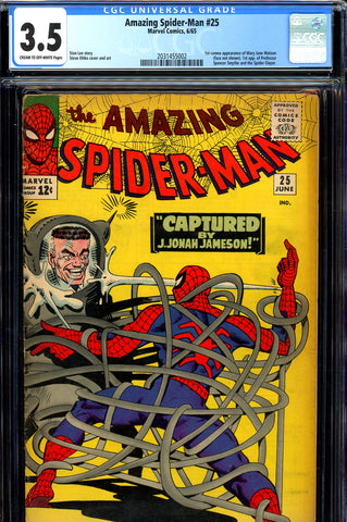 Amazing Spider-Man #025 CGC graded 3.5 first cameo of Mary Jane Watson  SOLD!