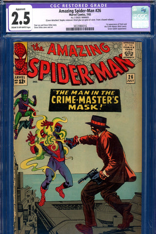 Amazing Spider-Man #026 CGC graded 2.5 first Crime-Master  5th app of Goblin - SOLD!