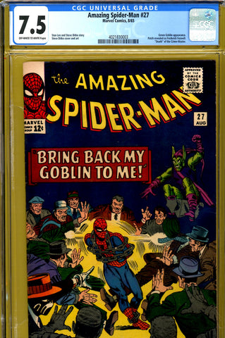 Amazing Spider-Man #027 CGC graded 7.5 5th appearance of the Green Goblin - SOLD!