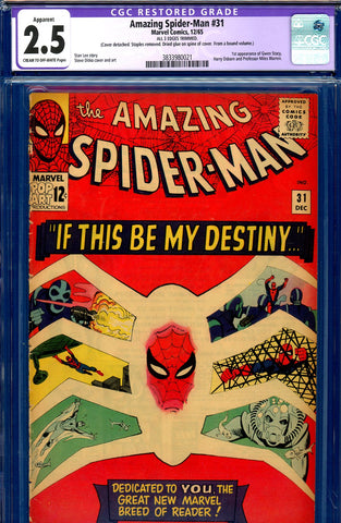 Amazing Spider-Man #031 CGC graded 2.5 classic cover - first Gwen Stacy - SOLD!