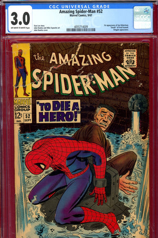 Amazing Spider-Man #52 CGC graded 3.0 first appearance of Joe Robertson