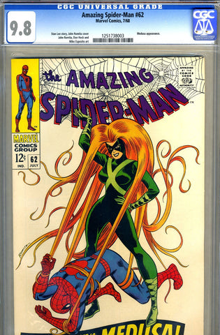 Amazing Spider-Man #062   CGC graded 9.8 - HIGHEST GRADED - SOLD!