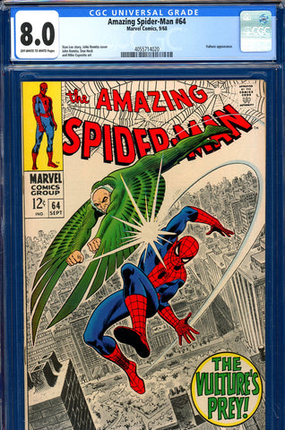 Amazing Spider-Man #064 CGC graded 8.0 Vulture cover and story - SOLD!