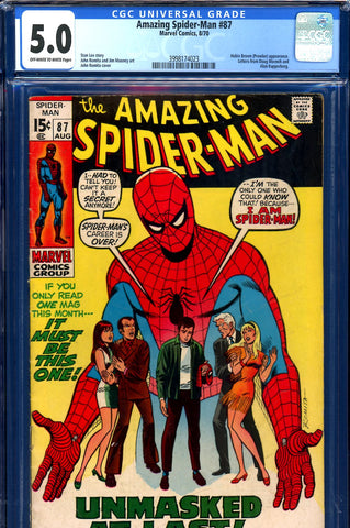 Amazing Spider-Man #087 CGC graded 5.0 Hobie Brown appearance - SOLD!