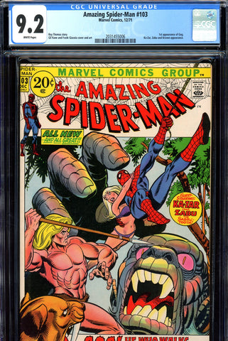 Amazing Spider-Man #103 CGC graded 9.2 white pages - SOLD!