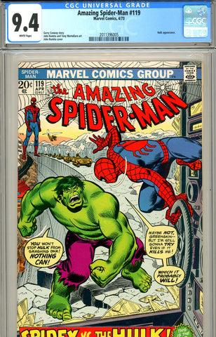 Amazing Spider-Man #119 CGC graded 9.4 battles Hulk - SOLD!