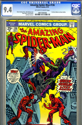 Amazing Spider-Man #136   CGC graded 9.4 - SOLD
