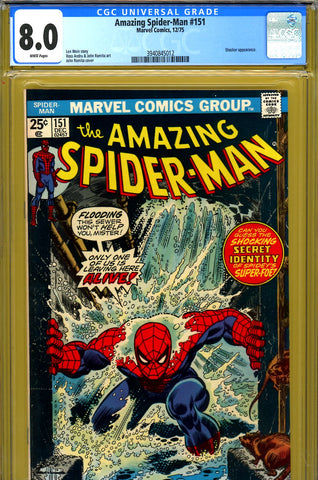 Amazing Spider-Man #151 CGC graded 8.0 3rd appearance of the Shocker - SOLD!