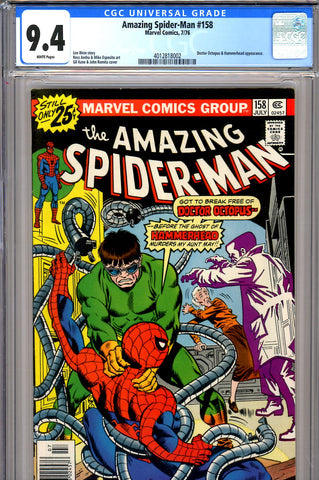 Amazing Spider-Man #158 CGC graded 9.4 Doc Ock and Hammerhead c/s