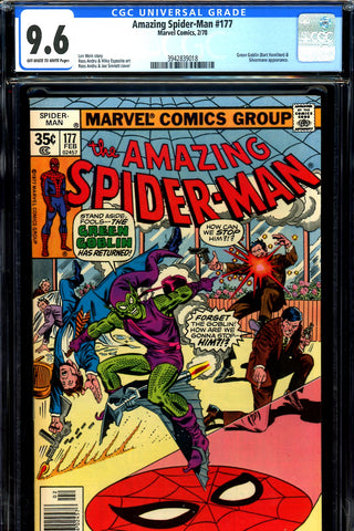 Amazing Spider-Man #177 CGC graded 9.6 Green Goblin and Silvermane app. - SOLD!