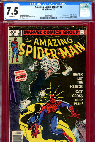 Amazing Spider-Man #194 CGC graded 7.5 first appearance of the Black Cat - SOLD!