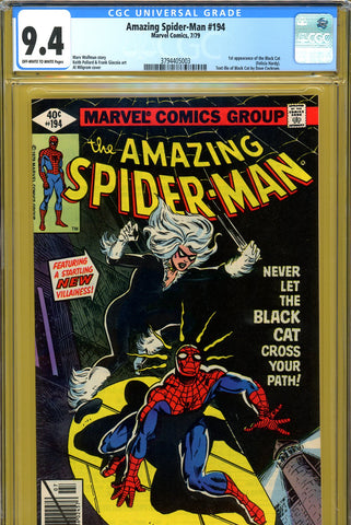 Amazing Spider-Man #194 CGC graded 9.4  first app. Black Cat - SOLD!