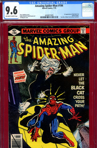 Amazing Spider-Man #194 CGC graded 9.6 first appearance of the Black Cat - SOLD!