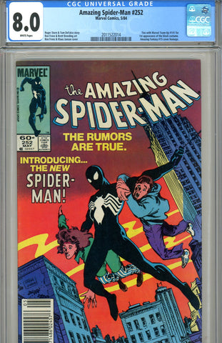 Amazing Spider-Man #252  CGC graded 8.0  first black costume SOLD!