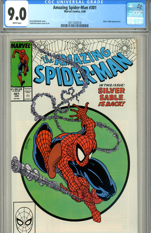 Amazing Spider-Man #301 CGC graded 9.0 Silver Sable SOLD!