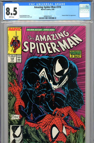 Amazing Spider-Man #316 CGC graded 8.5 first Venom cover - SOLD!