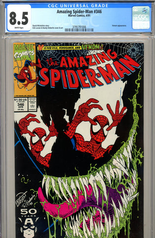 Amazing Spider-Man #346 CGC graded 8.5 Venom cover/story - SOLD!