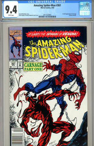 Amazing Spider-Man #361 CGC graded 9.4 first print SOLD!