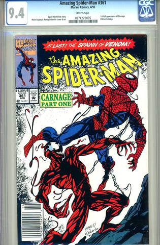 Amazing Spider-Man #361   CGC graded 9.4  first Carnage SOLD!