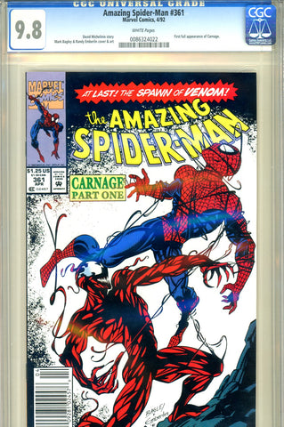 Amazing Spider-Man #361 CGC graded 9.8 first print - SOLD!