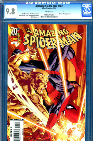 Amazing Spider-Man #582 CGC graded 9.8  HG Molten Man c/s - SOLD!