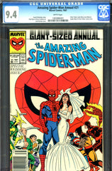 Amazing Spider-Man Annual #21 CGC graded 9.4 - Parker weds Watson