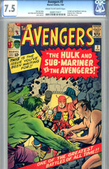 Avengers #03   CGC graded 7.5 - 1st Hulk and Sub-Mariner team-up SOLD!
