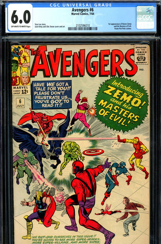 Avengers #06 CGC graded 6.0 - first Zemo and his Masters of Evil - SOLD!